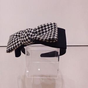 Black and white houndstooth bow Alice band